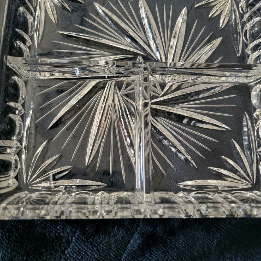 3 Section Crystal Dish Butter Dish‎ - Picture 10 of 12